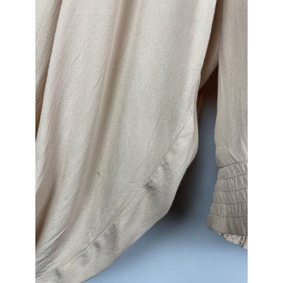 Maeve Anthropologie Cream Kristie Long Balloon Sleeve Sequin Peasant Blouse S - Picture 5 of 9